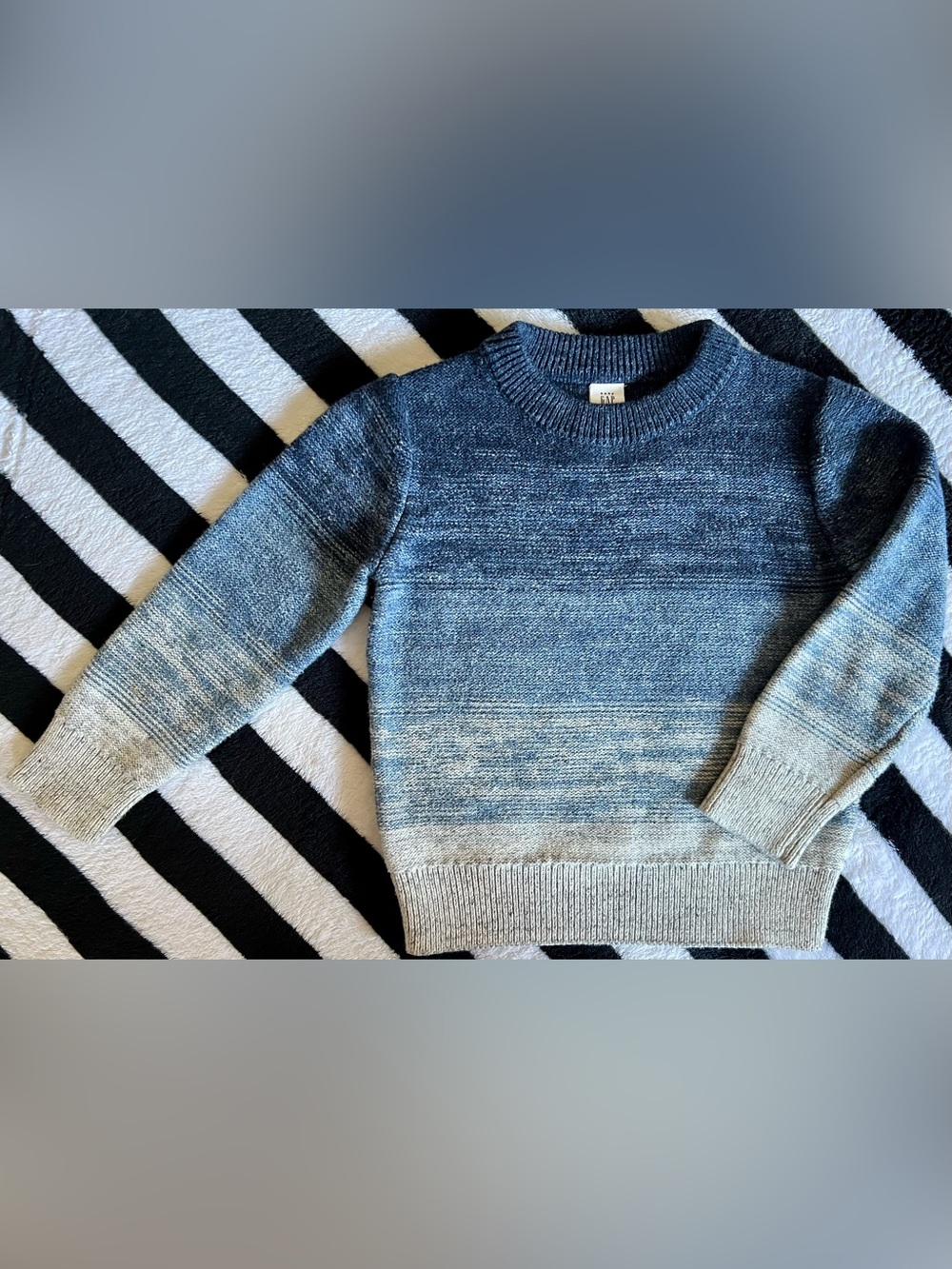GAP Men's Gradient Blue Crewneck Sweater